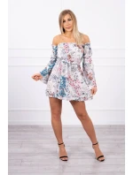 Květinové šaty v barvě ecru Květinové šaty v barvě ecru