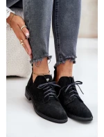 Zazoo 2959 Semišové Polobotky Oxfordky Šněrovací Na Plochém Podpatku Černé Zazoo 2959 Semišové Polobotky Oxfordky Šněrovací Na Plochém Podpatku Černé