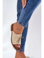 Zazoo 2659 Kožené Dámské Pantofle Béžové Zazoo 2659 Kožené Dámské Pantofle Béžové