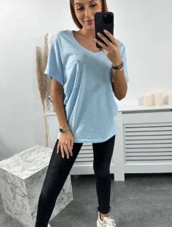 Bavlněná halenka s kapsami modrá