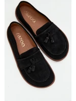 Kožené semišové mokasíny typu barefoot Zazoo 322 černé