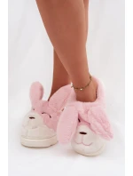 Kožešinové dámské pantofle králíčci růžové Faylen