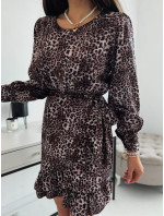 Neformální šaty s volánky s leopardím vzorem