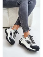 Kožené Dámské Tenisky Na Platformě Big Star HI-POLY SYSTEM Bílo-Černé