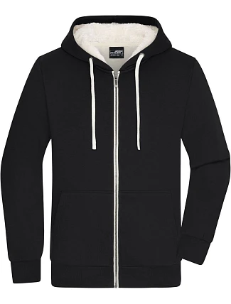 Daiber JN 1320 Pánská mikina s kapucí "Sherpa" 02.1320 black/nature Daiber JN 1320 Pánská mikina s kapucí "Sherpa" 02.1320 black/nature