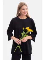 B301 Žebrovaný pletený top - černý B301 Žebrovaný pletený top - černý