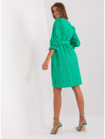 Zelené prolamované šaty s 3/4 rukávy