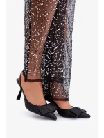 Lesklé lodičky s mašlí černé Gredan