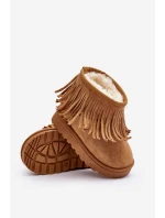 Ocieplane Botky Sněžáky Dětské s Ozdobnými Frédzlami Camel Nimia