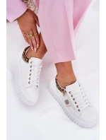 Dámské Sportovní Boty Na Platformě Z Eko Kůže Panther Bílé Velionna