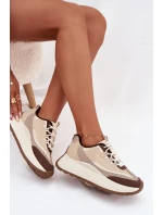 Dámské sneakers na platformě Big Star SS274002 HI-POLY SYSTEM Béžové