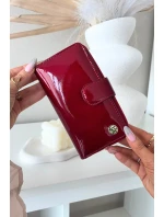 Lakovaný dámský peněženka se zlatým detailem červený Evlinne