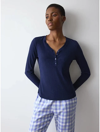 Svetr Mix & Match LSL Top modrý Blue - TRIUMPH Svetr Mix & Match LSL Top modrý Blue - TRIUMPH