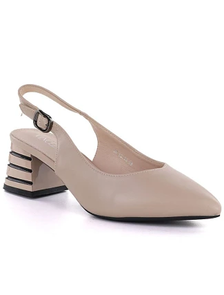 Dámské sandály s ozdobným podpatkem béžové Vinceza 26-62285