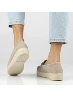 Béžové kožené mokasíny na platformách Filippo DP7652