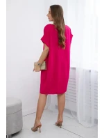 Šaty s kapsami fuchsie