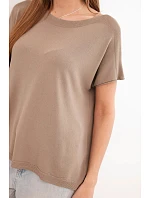 Dámská viskózová oversize halenka s krátkým rukávem a kulatým výstřihem fango