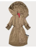 Béžová dámská bunda s ohrnutými rukávy LHD (LHD-24591) Béžová dámská bunda s ohrnutými rukávy LHD (LHD-24591)