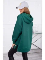 Zateplená mikina se zipem na boku tmavě zelená Zateplená mikina se zipem na boku tmavě zelená