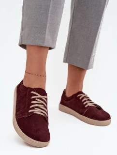 Barefoot typ tenisky z přírodního semiše Zazoo 314 bordó