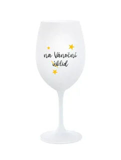 NA VÁNOČNÍ ÚKLID - bílá  sklenice na víno 350 ml