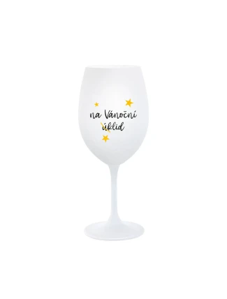 NA VÁNOČNÍ ÚKLID - bílá sklenice na víno 350 ml NA VÁNOČNÍ ÚKLID - bílá sklenice na víno 350 ml
