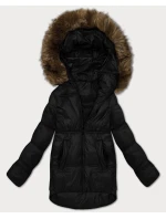 Černá dámská bunda typu bublina s kapucí S'West (B8280-1)