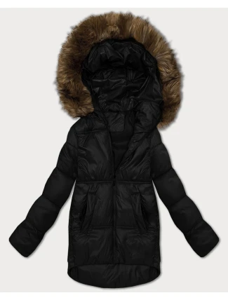 Černá dámská bunda typu bublina s kapucí S'West (B8280-1)