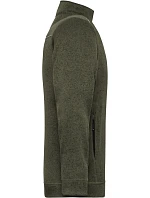 Daiber JN 898 Pánská pracovní pletená fleece bunda - Solid 02.0898 olive melange/black Daiber JN 898 Pánská pracovní pletená fleece bunda - Solid 02.0898 olive melange/black