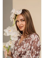 S405 Zavinovací maxi šaty s potiskem - model 2 S405 Zavinovací maxi šaty s potiskem - model 2