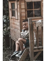 Dětské kožené vysoké tenisky Černe a bíle Marney