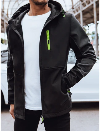 Pánská softshellová bunda s kapucí černá FashionStreet TX4464