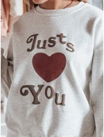 Dámská mikina s potiskem JUST LOVE YOU šedá FashionStreet BY1475