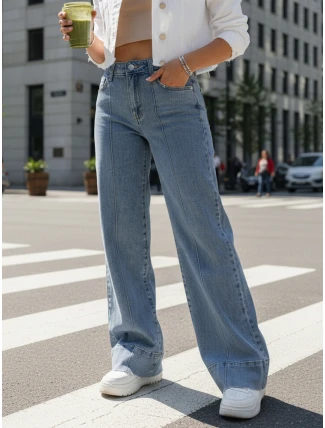 Dámské široké džíny modré FashionStreet UY2871