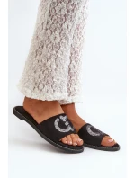 Dámské Ploché Žabky S Cekulemi S.Barski KV27-052 Černé