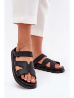 Gumové dámské pantofle s páskem černé Tavirae