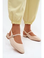 Materiálové Dámské Baleríny S Páskem Selrene