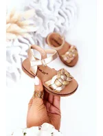 Dětské Sandály S Hadím Vzorem Zlaté Baxlee Dětské Sandály S Hadím Vzorem Zlaté Baxlee