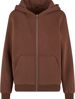 Build your Brand BY 290 Dámská mikina s kapucí z těžké bavlny "Fluffy" 56.0290 chocolate brown