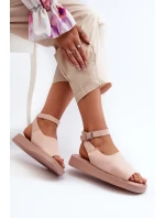 Pohodlné dámské sandály na platformě, růžová Rubie