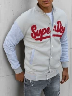 Pánská mikina na zip v barvě ecru FashionStreet BX5445 Pánská mikina na zip v barvě ecru FashionStreet BX5445