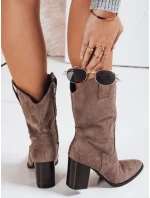 Dámské semišové kovbojské boty hnědé FashionStreet ZY1194