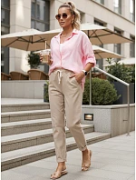 Dámské tepláky s vysokým pasem béžové FashionStreet UY2964