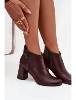 Kožené vysoké boty s vyhřívací stélkou Bordové Ivessara