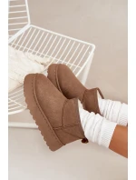 Dámské sněhule na platformě s kožíškem Vesirae – khaki