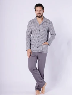 Pyžamo Hotberg 1748 Kamil long/r M-2XL rozepínací