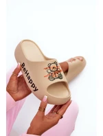 Lehké Dámské Sandály Na Hrubé Podrážce S Plyšovým Medvídkem Tmavě Béžové Serefina