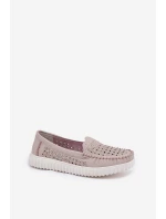 Kožené Dámské Mokasíny S Vzorováním Vinceza 88028 Béžové