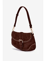 Kožená Eko semišová kabelka s přezkami Clarielle