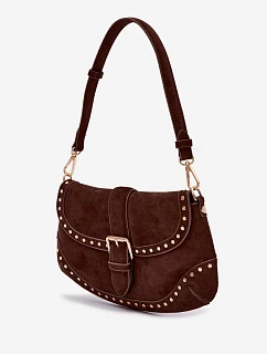 Kožená Eko semišová kabelka s přezkami Clarielle